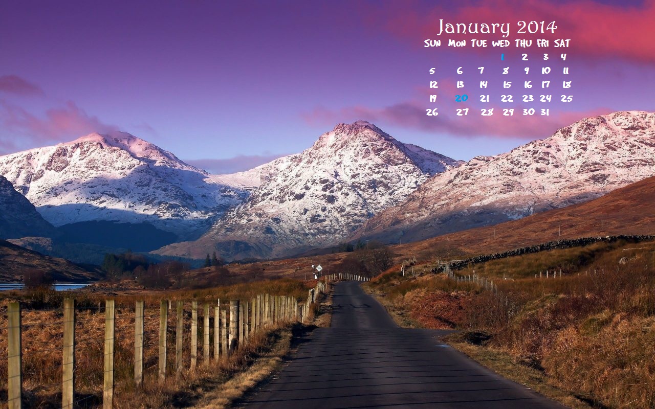 January 2014 HD Wallpaper Calendar – Introversion Effect